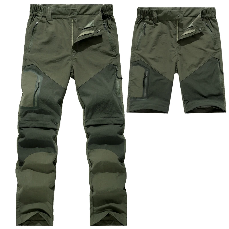

Men's Quick Dry Removable Sport Pant Outdoor Breathable Pantalones Hombre With Sashes Pockets Long Trousers Casual Cargo Pants