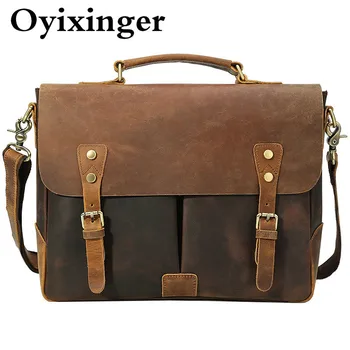 

Genuine Leather Man Briefcase England Style School Postman Men Messenger Bag Single Shoulder Satchel Bolsa Masculina Sac Homme