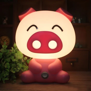 

Cartoon Pig Led Night Light Modern Modern Kids Baby Bedroom Christmas Night Lamp Children Bedside Home Decor USB Gift Luminaire