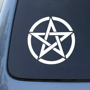 Пентаграмма-Wiccan языческий оккультный сатана-блокнот виниловые наклейки 15 см |