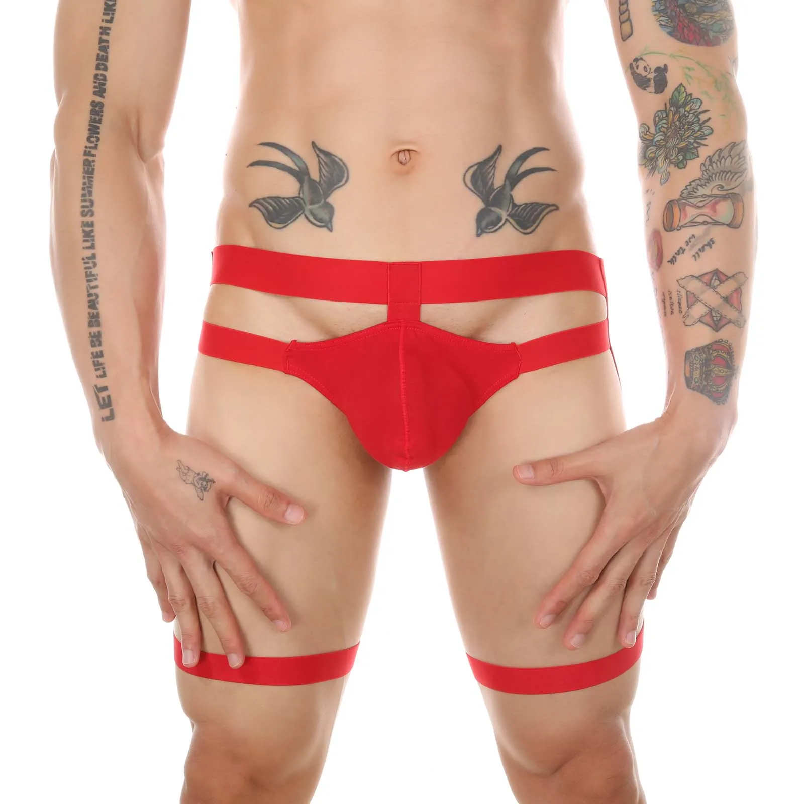 Men Lingerie Underwear Sexy Strap Leg Belt G String Thong