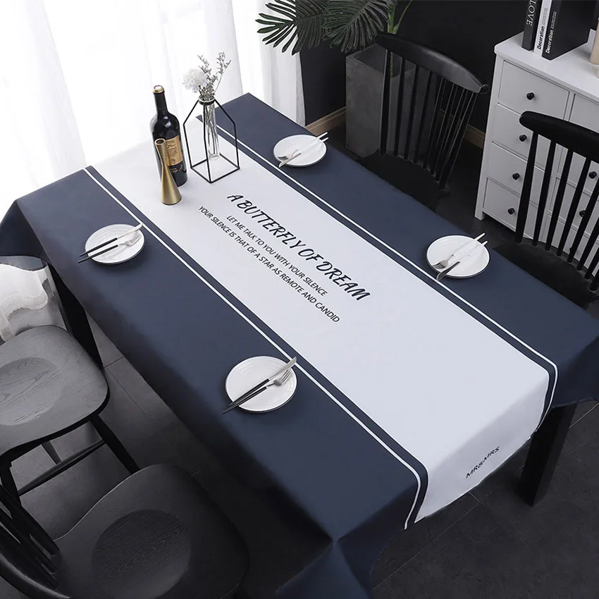 

Nordic Stripe Table Cover Table Cloth Waterproof Tablecloth Oilproof Rectangular Furniture Dustproof Cover Picnic Mat Tischdecke