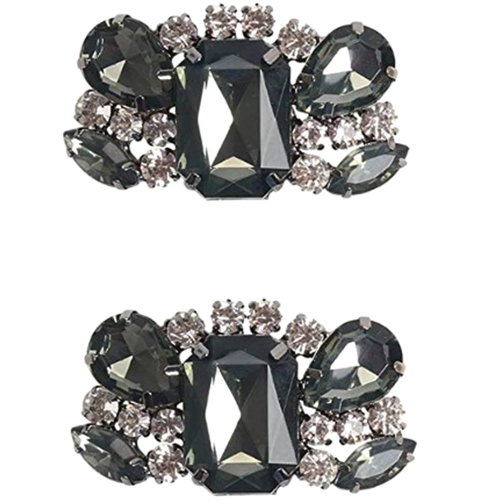 Pair of Decorative Rhinestones Shoes Clip Clutch - Wedding Shoe Decoration DIY