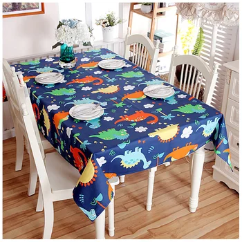 

Lychee Cartoon Dinosaur Print Table Cloth Simple Rectangle Table Cover Home Wedding Birthday Party Tablecloth