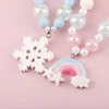 Makersland Kids Necklaces Girls Snowflake Rainbow Pendant Beaded Resin Necklace Cute Design Fashion Jewelry Christmas Presents ► Photo 2/6