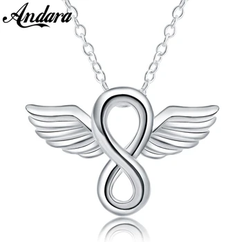 

925 Silver Necklace Angel Wings Love Pendant Necklace for Woman Wedding Wedding Gradual Gift