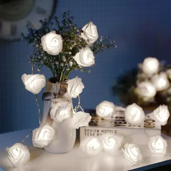 

Rose Flower 2M/6.56ft 20LED String Lights for Wedding Christmas Valentine's Day Q0KF