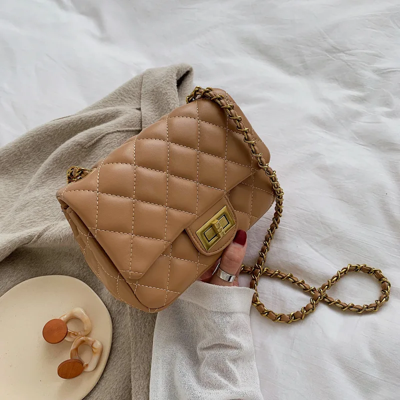 

2019 New Style High Grade Sense Bag Western Style Textured Square Sling Bag WOMEN'S Bag Fashion Versatile INS Chain Single-shoul