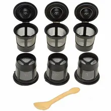 6 шт./лот фильтр для кофе эспрессо многоразовая перезаправляемая кофейная капсула фильтры для Nespresso ложка-кисточка аксессуары для кухни