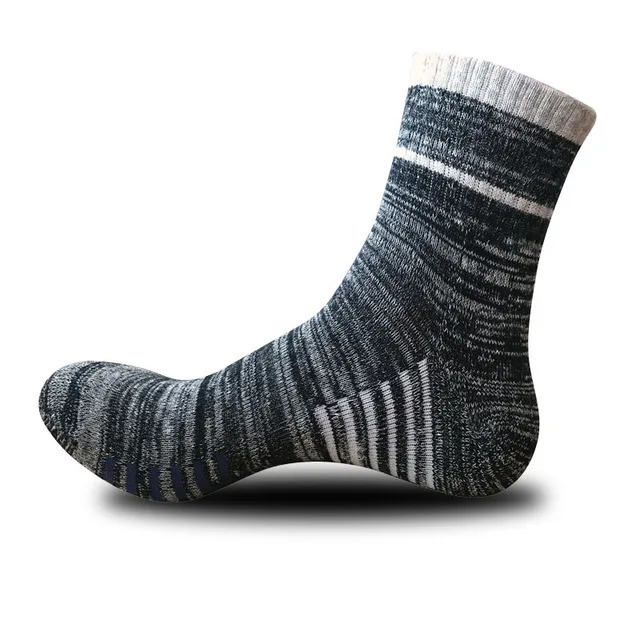 Winter Men Socks Thicken Thermal Wool Pile Cashmere Snow Socks Climbing Hiking Sport Seamless Boots Floor Sleeping Socks For Men - Цвет: WHXK007 black