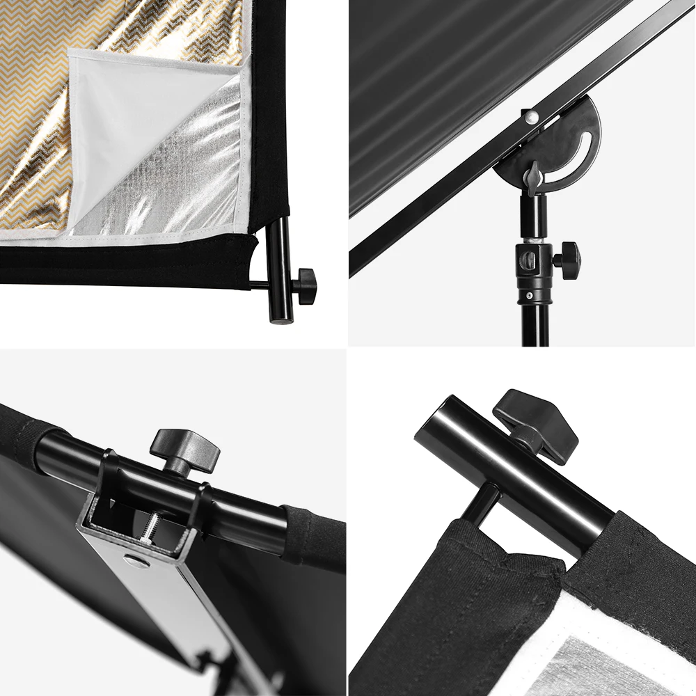 U-type 155*61cm 4in1 Silver Black White Gold Reflector Diffuers Collapsible Photography Light Reflective Screen