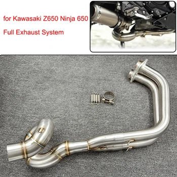 

For Kawasaki 2017 2018 NINJA650 Z650 Escape Accessories Slip-on Motorcycle Full Exhaust Muffler System Link Pipe