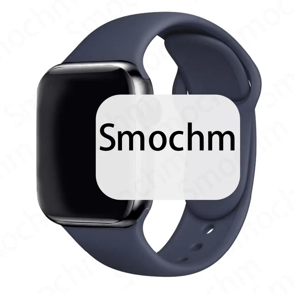 Smochm водонепроницаемый IWO 12 Смарт-часы 5 серии Bluetooth 44 40 мм 1:1 MTK2502 Smartwatch телефон IWO12 для Apple iOS iPhone Android - Цвет: Black Blue Silicone