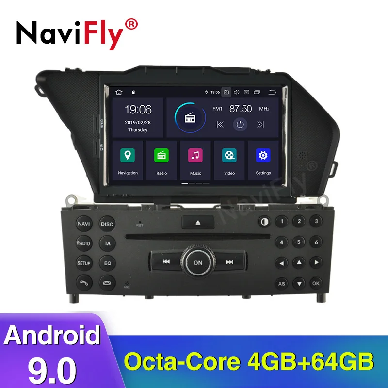 

NaviFly Android 9.0 Car dvd radio player for MERCEDES BENZ GLK X204 GLK 300 GLK 350 2008 2009 2010