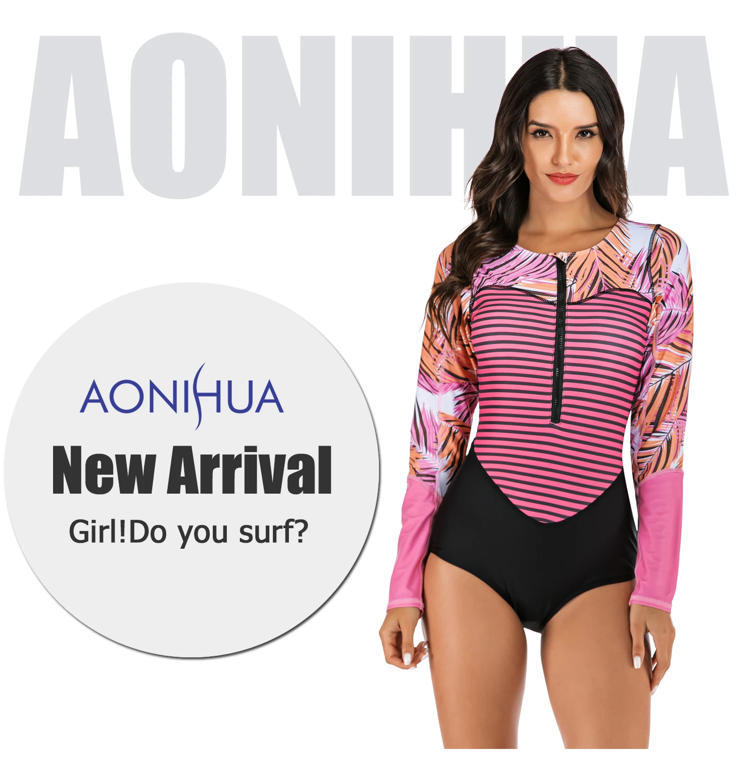 DROZENO One-piece Swimsuit Sexy Front zipper One Piece Swimsuit Floral Retro Thong Bodysuit Backless High Cut Women Sexy