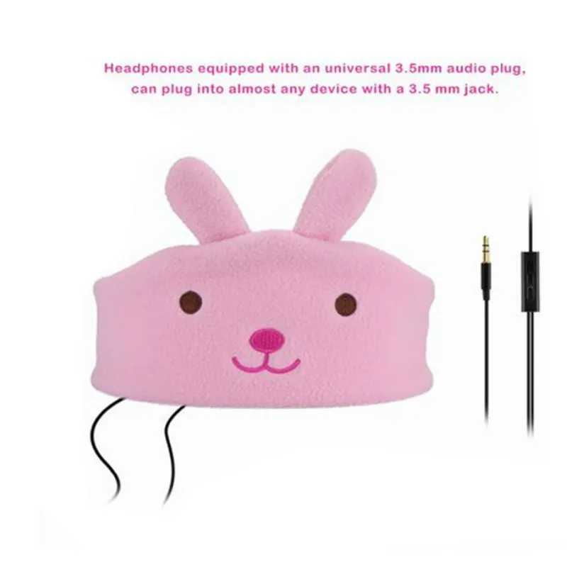 3 5mm Jack Wired Kids Cute Hearing Protection Headphones Headband Mask Cover For iPhone Samsung Sleeping Listening Music