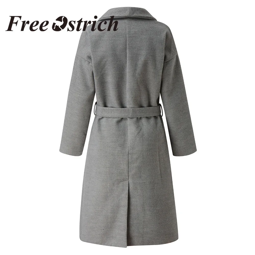 Страусиная одежда, Женское пальто размера плюс, длинная свободная куртка с карманами, большие размеры, пальто и куртка, зимнее женское пальто