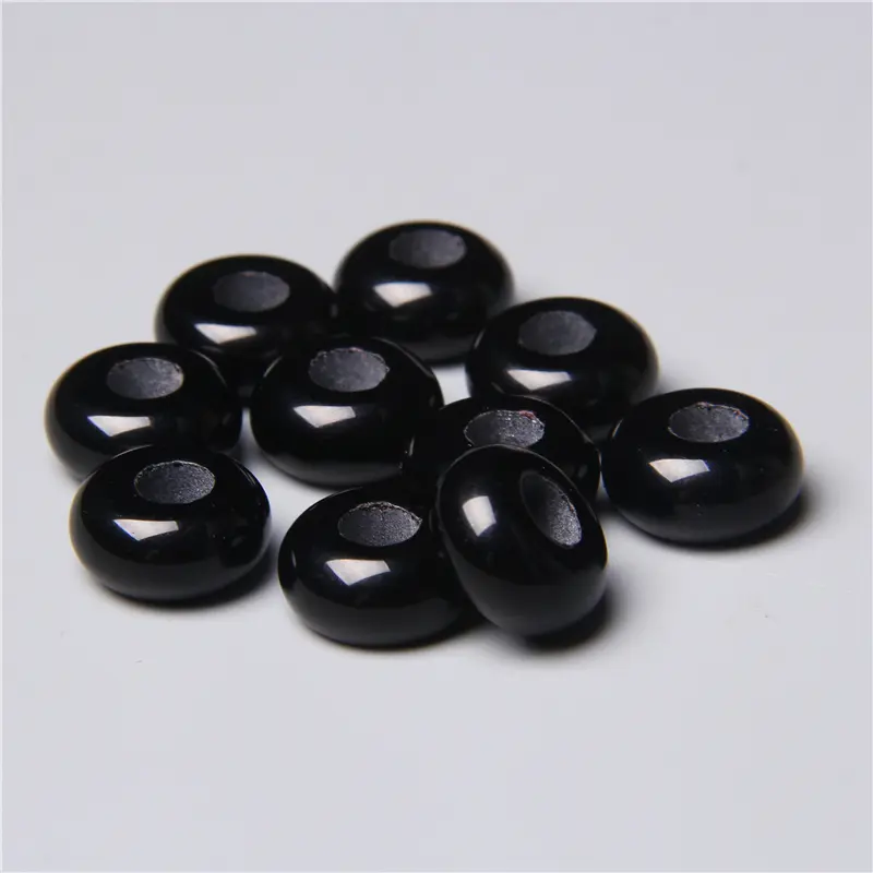 10pcs/Lot 8x14mm 5mm Big Hole Natural Round Jades Jaspe Stone Crystal Spacer Beads Charm Pendant For Jewelry Making Accessories - Image 41
