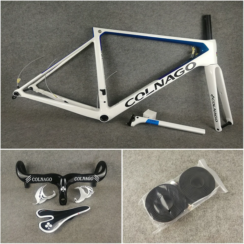 Best Price 2020 White Blue Colnago V3Rs carbon disc frames disk frameset road bike Handlebar Seat Bottle cages packaged for sale Best Price 2020 White Blue Colnago V3Rs carbon disc frames disk frameset road bike Handlebar Seat Bottle cages packaged for sale