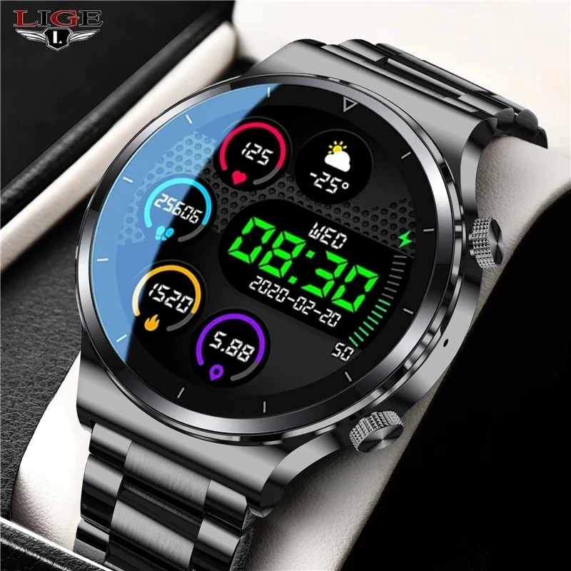 2021 New Smart watch Men's IP68 waterproof watch Multiple sports mode Heart rate Weather forecast Bluetooth call Men smart watch