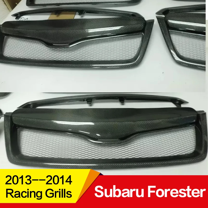 Использование для Subaru Forester Racing Grills 2013 год углеродное волокно рефитт Передняя Центральная гоночная решетка крышка аксессуары