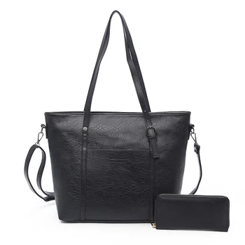

Fashion 2020 two sets big PU Leather big Women Handbags Ladies Shoulder Bags Messenger Bag Female Travel Bag woen bag