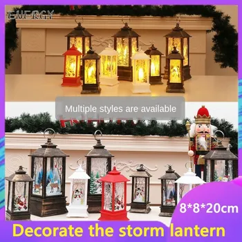 

Ready stock Wholesale Christmas Flame Storm Lantern Santa Claus Decoration Christmas LED Luminous Decoration Candle Lamp