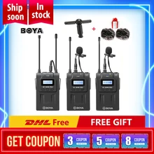 Boya BY-WM8 pro k1 k2 uhf duplo-canal sem fio microfone sistema entrevista receptor transmissor para iphone dslr câmera