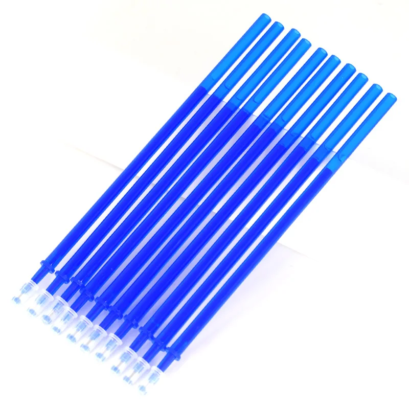 10PCS 0.5mm Writing Nib Rod Erasable Ballpoint Pen Erase Blue Black Ink Refill School Student Stationery Office Supplies