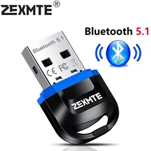

Zexmte BT5.1 Dongle Bluetooth Adapter Mini for PC Bluetooth Headphones Speakers Keyboard Mouse Printer Window 11/10/8/7 Adapters