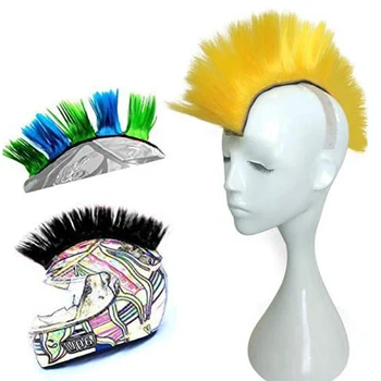 

Outdoor Racing Stick On Cycling Solid Motorcycle Accessories Bicycle Universal Reusable Synthetic Wigs Hair Sticker Helmet Hawks