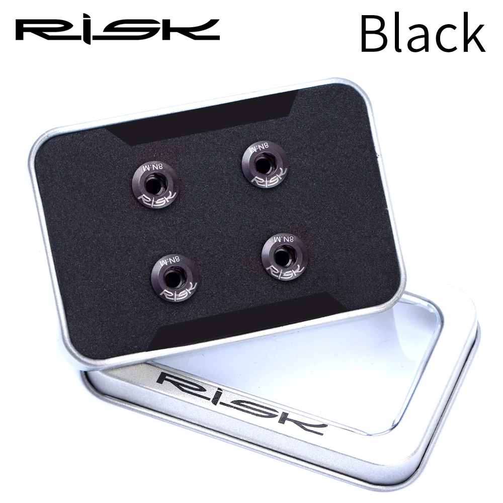 M8x10 Black RISK дорожный велосипед M8x10 цепное кольцо цепь колеса шестерни крепежные болты винты гайки для коленей для Shimano 105/UT6800/R8000/DA - Цвет: M8x10 Black