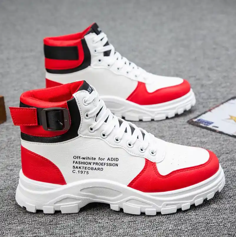 ファッショナブルな男性のハイトップカジュアルシューズのクラシックブランドのデザイナーのスポーツシューズアウトドアウォーキング若者のストリートの靴男性 メンズカジュアルシューズ Aliexpress