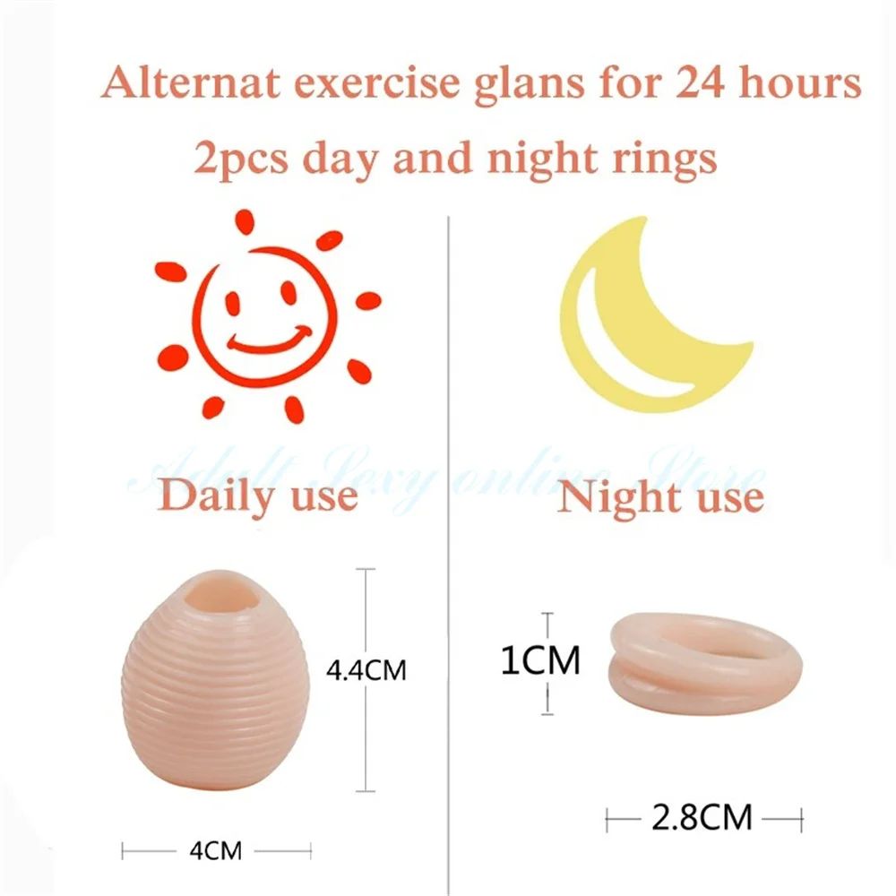 Male Sex Toys 2PCS Silicone Male Foreskin Corrector Resistance Ring Delay Ejaculation Penis Rings Sex Toys for Men Daily/Night Cockring