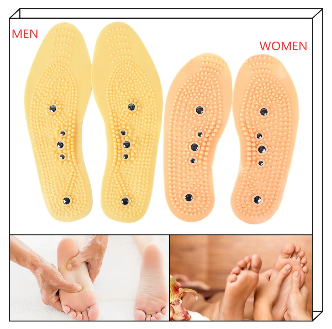 1Pair Magnet Massage Insoles For Men/Women High Quality Magnetic Therapy Shoe Comfort Pads Foot Massage NEW