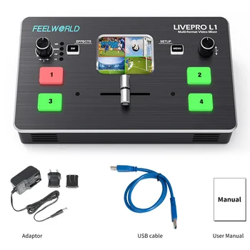 شراءFeel World LIVEPRO L1 فيديو خلاط/الجلاد متعدد تنسيق 4 مدخل HDMI لوسائل الإعلام الجديدة كاميرا متعددة في الوقت الحقيقي بث مباشر يوتيوب