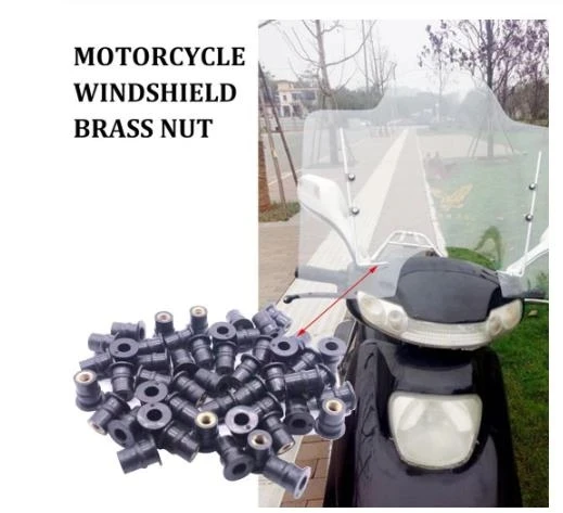 50PCS Motorcycle M5 M6 Metric Rubber Wind Screen Fairing Well Nut Wellnut Windshield Screw Auto Motorbike Off-road