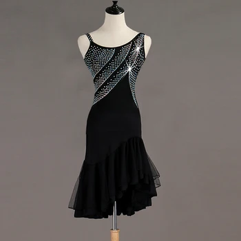 

Brand New Ladies Fashion Latin Dance Skirt Ladies Diamond Latin Dance Performance Competition Clothing Rumba Chacha Skirt