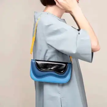 

real leather small shoulder bag impacting the colorful Day Clutches mini cow leather Envelope bag
