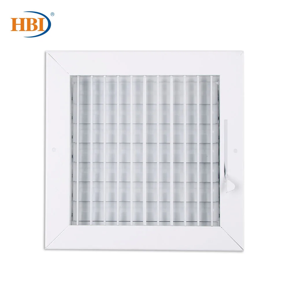 

HBI W8"*H8" Adjustable Blade White Ceiling/Sidewall Air Register Vent Cover Diffuser Heavy Duty Stamped Steel