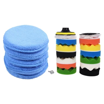 

1 Set Polishing Buffing Pad Auto Car Polishers and Buffers Wax Set & 10 Pcs Car Waxing Polish Applicator Detailing Pads
