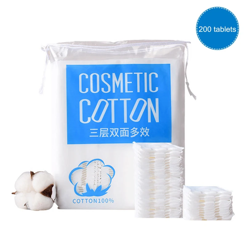 

200pcs Three-layer Thickening Compressed Cotton Pad Remover cotton Pad Cosmetic Tissue Makeup soft and does not drop debris NEW