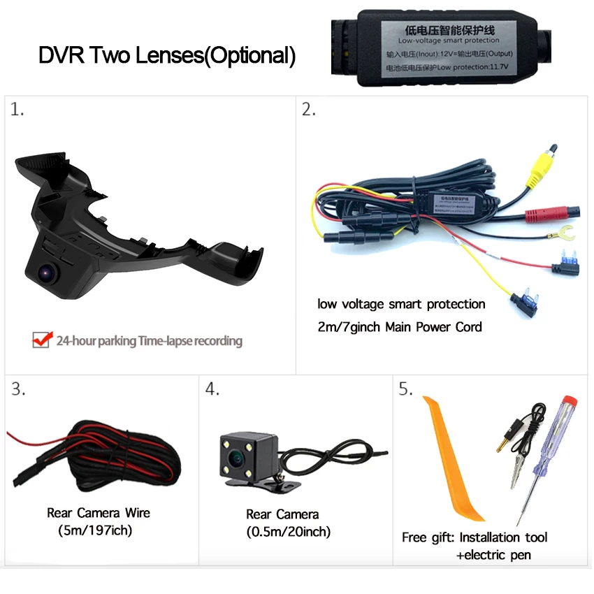 1 Car Driving Recorder Wifi Dvr Camera For Mercedes Benz GLE500 Canada Edition 2015 2016 Novatek 96658 Car Dash Cam Video Recorder  2