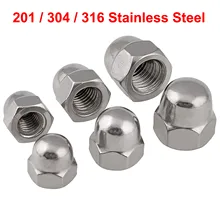 1/2/5/10 Uds M3 M24 tapón tipo Bellota tuerca 201/304/316 Acero inoxidable decorativo de nueces cúpula cubierta de la cabeza tuercas hexagonales DIN1587