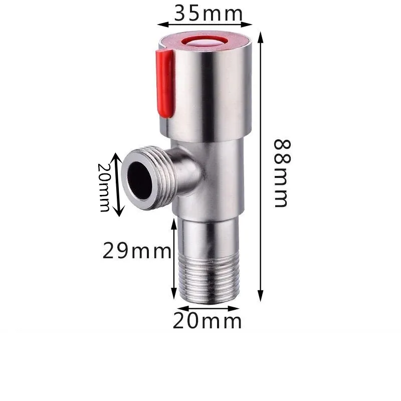 LIUYUE Bathroom Angle Valves Chrome Stainless Steel Toilet G1/2 Thread Triangle Valve Kitchen Sink Faucets Lavatory Accessories