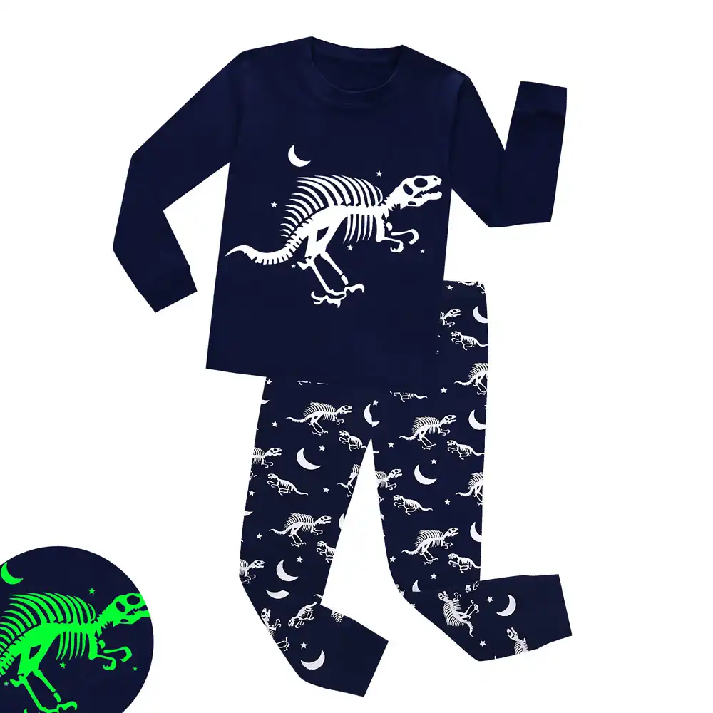 Pyjama Bebe Dinosaure Et Lune A Manches Longues Definit Des Vetements De Nuit En Coton Pour Enfants Aliexpress