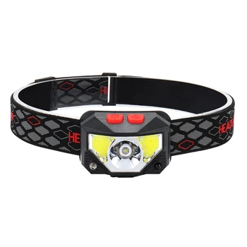 

Outdoor USB Rechargeable Water Resistant Warning Wearable Lighting Headband Night Fishing Headlamp Red LED Super Bright Sensor