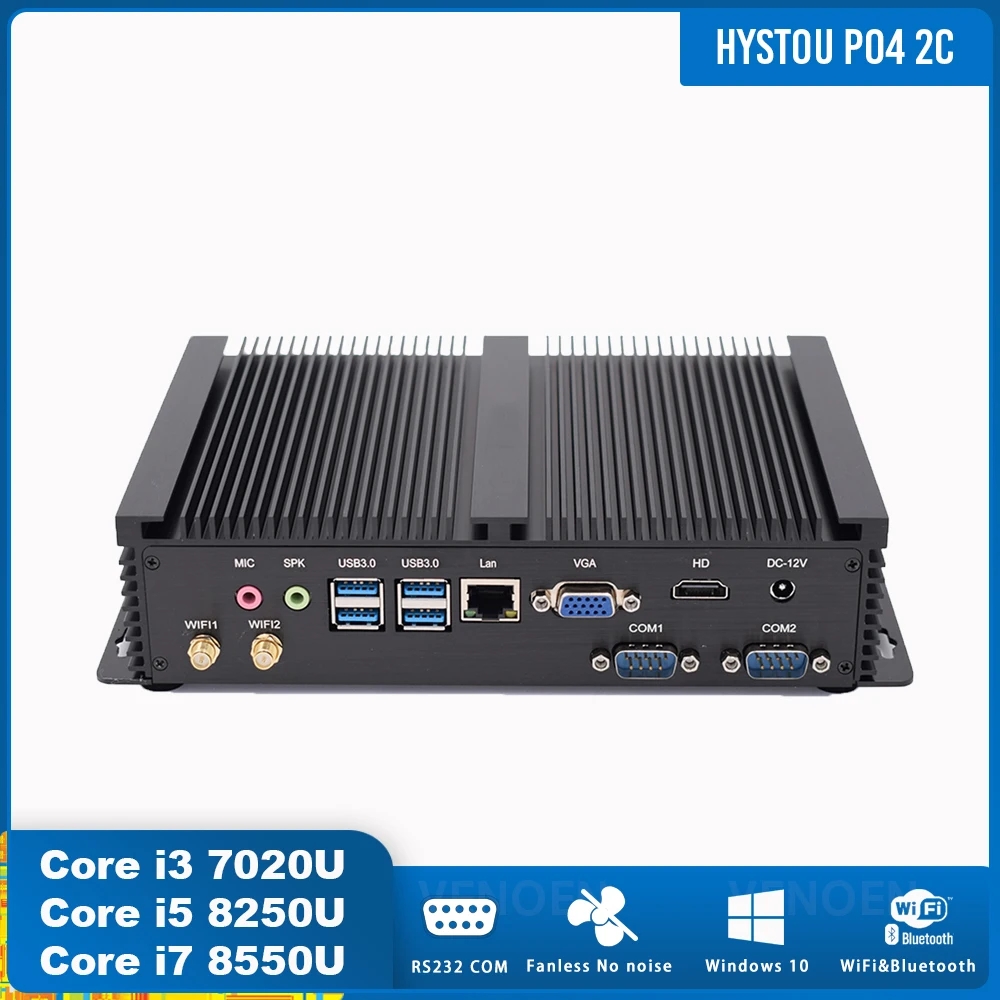 HYSTOU безвентиляторный мини ПК Core i5 7200u i7 4500u intel windows7 windows10 I3 7020u DDR4 настольный