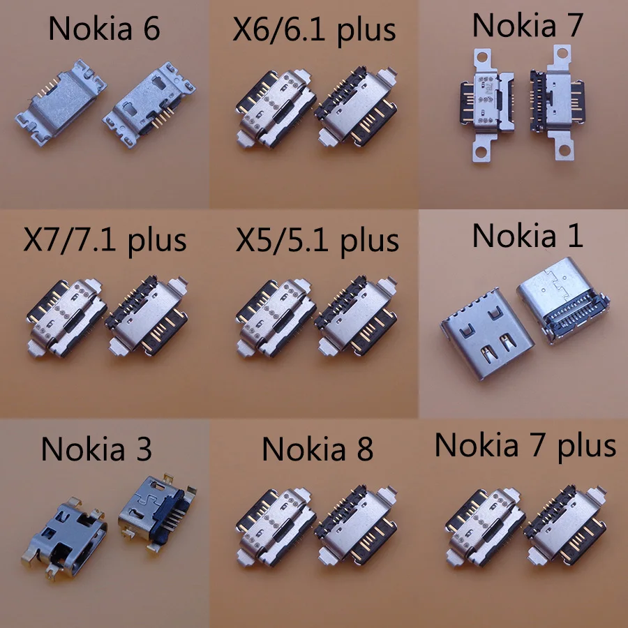 2 5 шт./лот для Nokia 3 6 7 Plus 8 1 плюс X5 X6 X7 разъем Micro Usb зарядный порт разъем|Соединители|