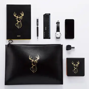 

A4 Multi-function Leather Document Bag File Folder Manager Organizer Storage Bag Meeting Travel Conference Holder D08B